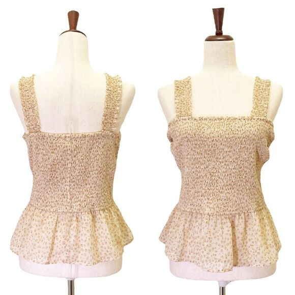 NWT Japna Top Animal Print Smocked Peplum Sleeveless Blouse Women’s Size XL NEW - Picture 11 of 11